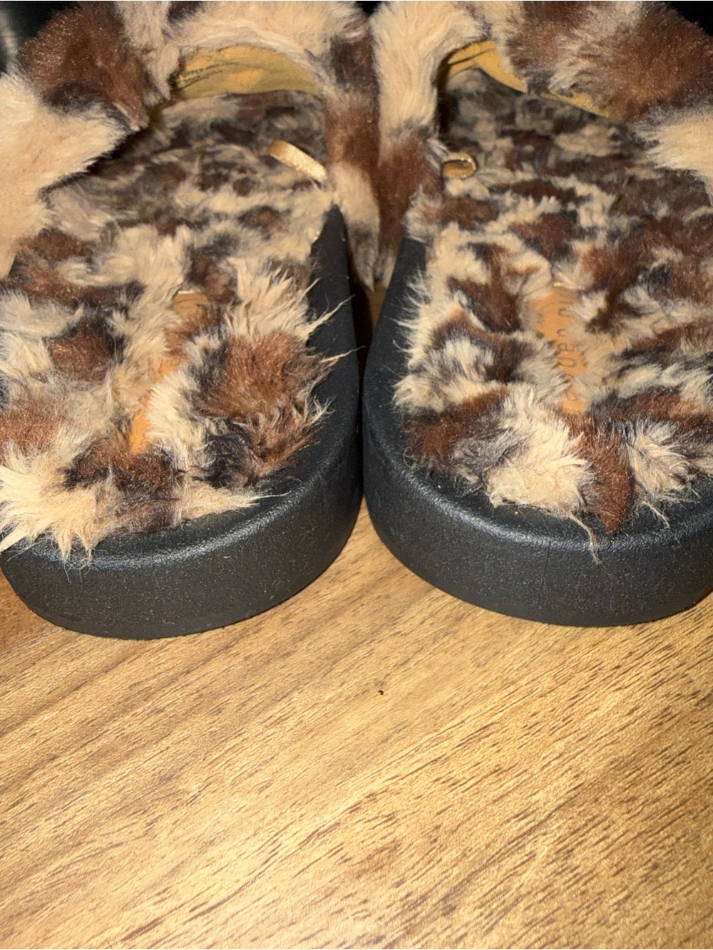 Steve Madden Leopard Print Faux Fur Slide Sandals - Brown Tan Black - Picture 7 of 10